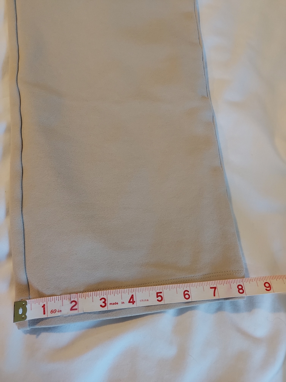 Quince Ultra-Stretch Ponte Straight Leg Ankle Pants Beige Khaki Tan Size L - Picture 8 of 9